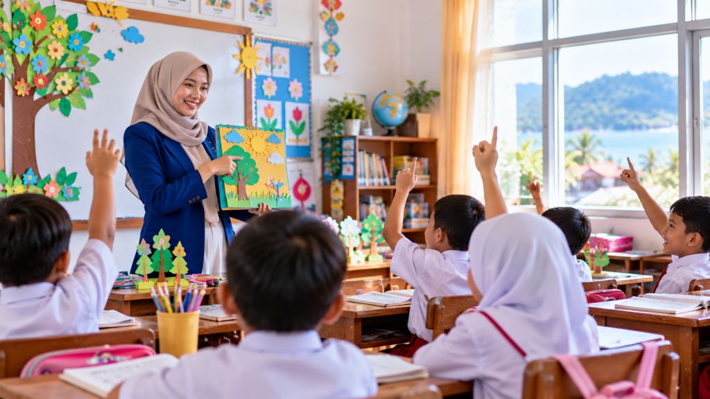 Mahasiswa PGSD UMKOTA mengajar siswa sekolah dasar