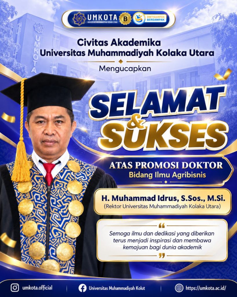 Rektor UMKOTA Raih Gelar Doktor Ilmu Agribisnis dengan Predikat Cumlaude, IPK 3,92